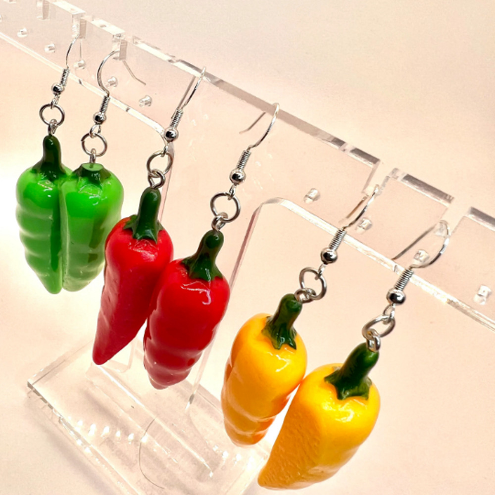 Pepper Earrings - Jalapeno Earrings - Food Earrings - Chef Earrings - Picture 3 of 10